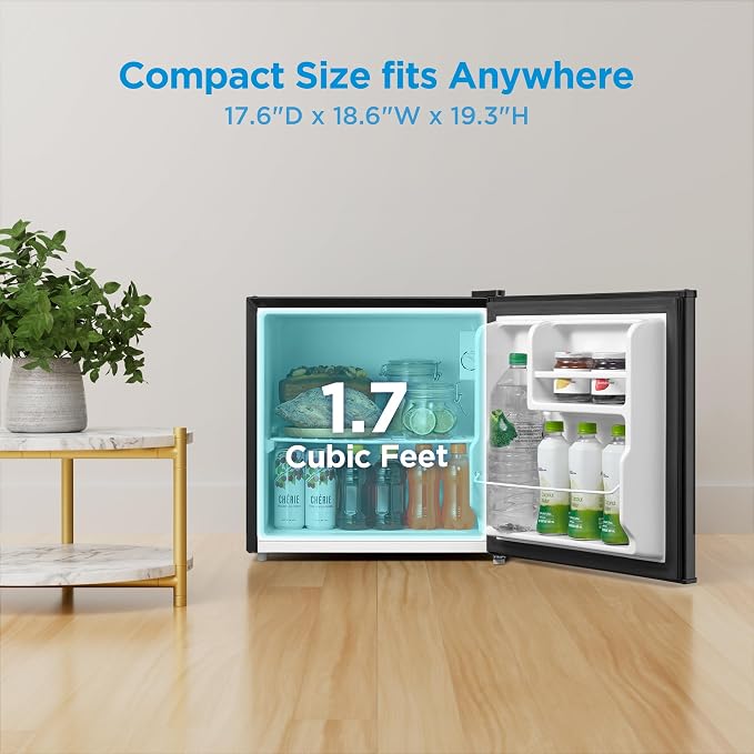 Midea 1.7 Cu.ft Mini Fridge, Energy Star Certified, Low Noise for Bedroom | Adjustable Thermostat, Reversible Door,Energy Efficient, Ideal for Dorm, Office - Image 2