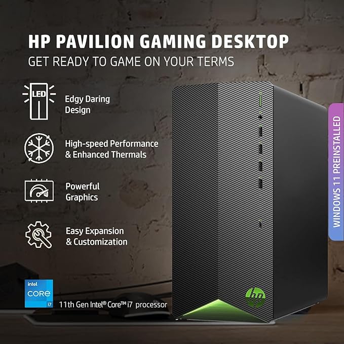 HP 2026 Desktop Tower Computer for Home Office Student, Intel i7-11700F 8-Core, 16GB DDR4 RAM, 256GB PCIe SSD, WiFi 6, Keyboard & Mouse, Windows 11 Home-Ready for Work, Business Family Use, Jet Black - Image 2