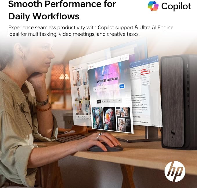 HP OmniDesk M02 Tower Desktop for Professionals, AMD Ryzen 7 8700G Performance for Productivity & Multitasking, 16GB DDR5 RAM, 1TB SSD, W11P, Wireless KB & M, Bundle with ADATA 64GB USB Flash Drive - Image 4