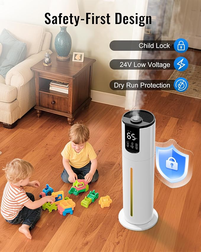 8L Humidifiers for bedroom, Humidifiers large room up to 500 sq ft, Easy to Clean Humidifier with Fully Washable Parts, Ultrasonic Cool Mist Humidifier for Home Plants Baby Nursery Office - Image 6