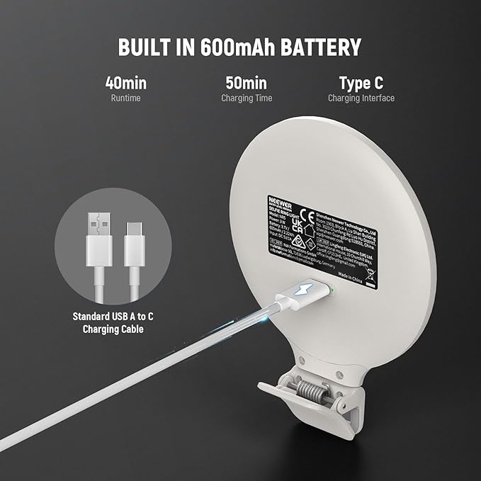 NEEWER Entry Level Version 3.8" Ring Light, 3W Clip on Phone Selfie Lighting - Image 4