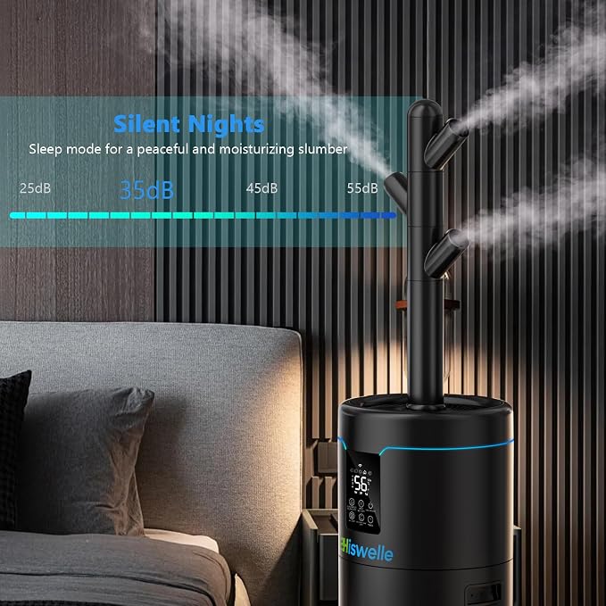 Large Humidifiers for Bedroom, 4.5 Gal Cool Mist Humidifier for Large Room Whole House with Remote Control, 800mL/h Output, 48H Runtime, Auto Humidistat, Wheels, Timer, Essential Oil Tray - Image 7