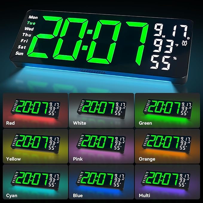 Digital Wall Clock Large Display, 17.3" Digital Clock - Image 8