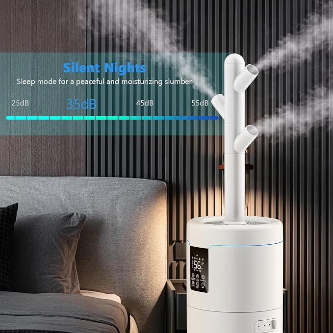 17L/4.5Gal Ultra Large Humidifiers for Bedroom 2000 sq ft, Quiet Humidifiers for Large Room, Tower Humidifier with 4 Mist Mode & Extension Tube for Home School Office Commercial Greenhouse Plants - Image 8