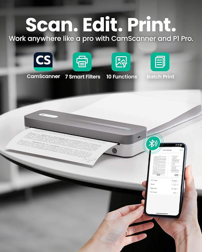 P1 Pro Portable Inkless Printer, 300 DPI Wireless Thermal Printing - Image 2