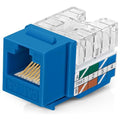 Everest 90° Angled RJ45 Cat6A Keystone Jacks 20-Pack in Blue by EverestMediaSolutions