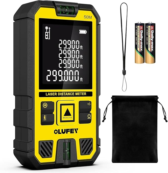 Laser Measure, Laser Distance Meter Device IP54 Portable Digital Measure Tool by Olufey