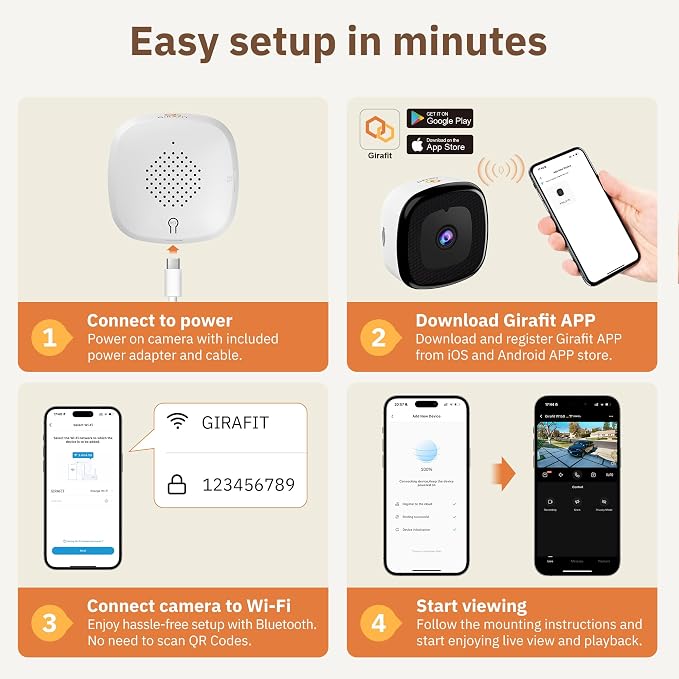 Girafit 3MP 2K Window Camera, 2.4GHz & 5GHz WiFi Indoor Cameras - Image 7