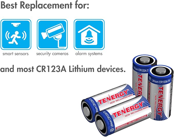 Tenergy 1500mAh 3V CR123A Lithium Battery, High Performance CR123A Cell - Image 3