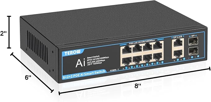 PoE Gigabit Switch 8-Port with 2 uplink & 2 SFP: TEROW 12-Port PoE+ - Image 8