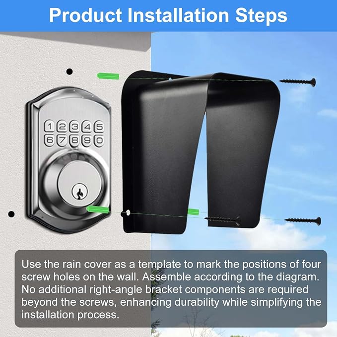 Doorbell Rain Cover Black Metal Cold Rolled Steel Shell Protector - Image 7