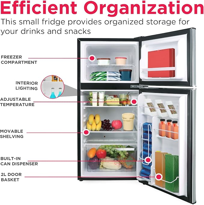 Frigidaire EFR451 Refrigerator with Top Freezer - 2 Door Fridge with 4.6 Cu Ft, Platinum Series, Stainless Steel - Image 5