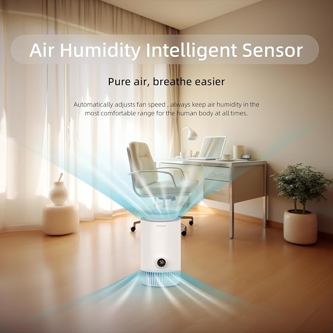 2 in 1 Air Purifier and Evaporative Humidifier Combo for Bedroom, H13 True HEPA Filter, Cool Mist-Free Air Humidifier evaporative WIFI Connect - Image 6