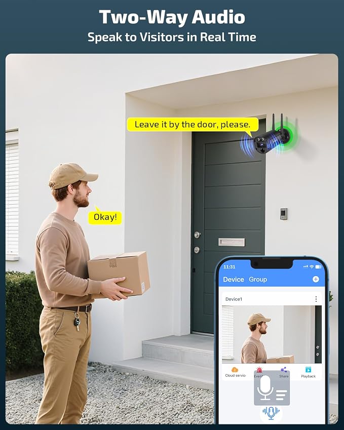 《130° Wide Angle & 4K Ultra HD》 Security Cameras Wireless Outdoor, Home WiFi - Image 4