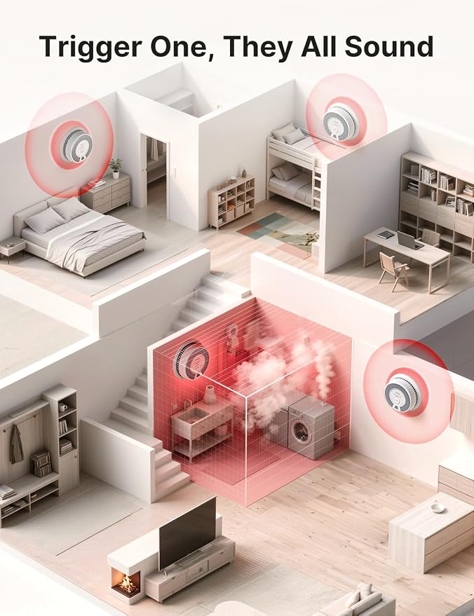 X-Sense 6-Pack Wireless Interconnected Combination Smoke and Carbon Monoxide - Image 4