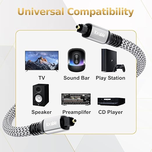 Optical Audio Cable 30 FT, Digital Audio Cable, Toslink Fiber Optic Cord - Image 5