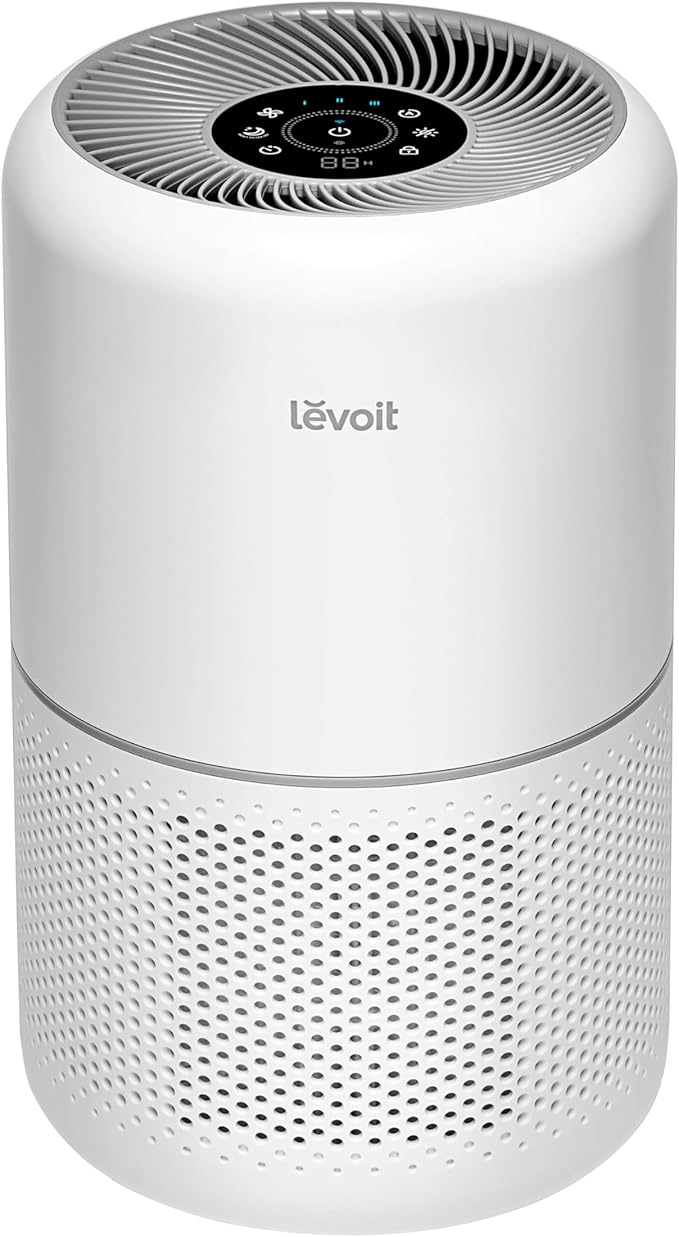 LEVOIT Air Purifiers for Home Bedroom, HEPA Sleep Mode, AHAM VERIFIDE, Smart WiFi for Home Large Room, Quiet Cleaner for Pet Hair, Allergies, Dust, Smoke, Pollon, Alexa Control, Core300S-P, White by Unknown