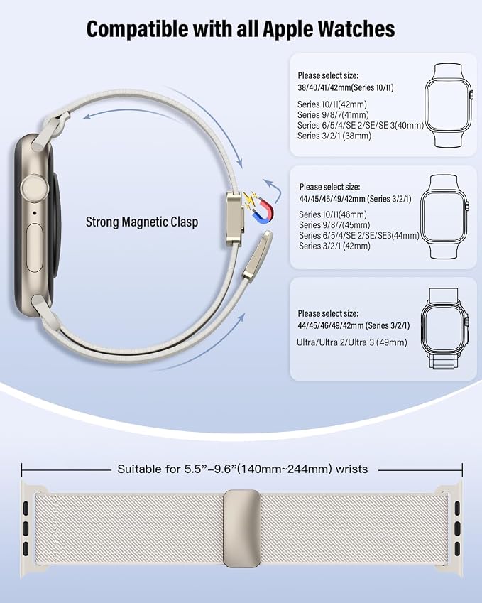 Stretchy Band Compatible with Apple Watch Bands 40mm 38mm 41mm 42mm 44mm 45mm - Image 5