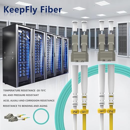 KeepFly Fiber- OM4 LC to LC Fiber Patch Cable 3M/10ft, 40G/100Gb 50/125μm - Image 6