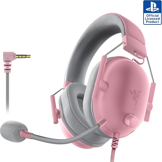 Razer BlackShark V2 X Wired PlayStation Gaming Headset, Pink | 50mm Drivers, Cardioid Mic, Lightweight, Comfortable Noise Isolating Earcups, For PS5, Xbox Series X, PC, Switch, 3.5 mm Jack by Unknown