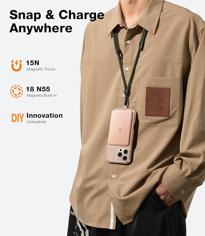 TORRAS MiniMag Power Bank,Ultra-Slim 10,000mAh Magnetic Wireless Portable Charger, 22.5W Fast Charging iPhone Air Magnetic Battery Pack Designed for iPhone 17 Pro Max/17 Pro/Air/16/15/14/13/12, Gold - Image 5