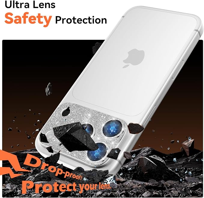 imluckies Compatible with iPhone 17 Pro Camera Lens Protector Bling, Ultra HD - Image 3