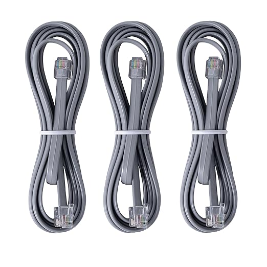RJ12 Cable Phone Cord RJ12 6P6C Male to Male Straight Wired by TOYAYAYO