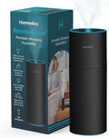 Homedics Portable Humidifier - Small Air Humidifiers for Bedroom, Plants, Office, Travel - Cool Mist Humidifiers, Color-Changing Accent Light, 2 Mist Settings, Black by Homedics
