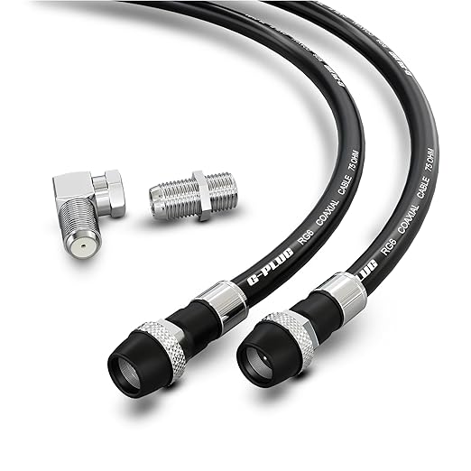 G-PLUG RG6 Coaxial Cable 40FT – Triple Shielded, Waterproof, 75 Ohm by G-PLUG