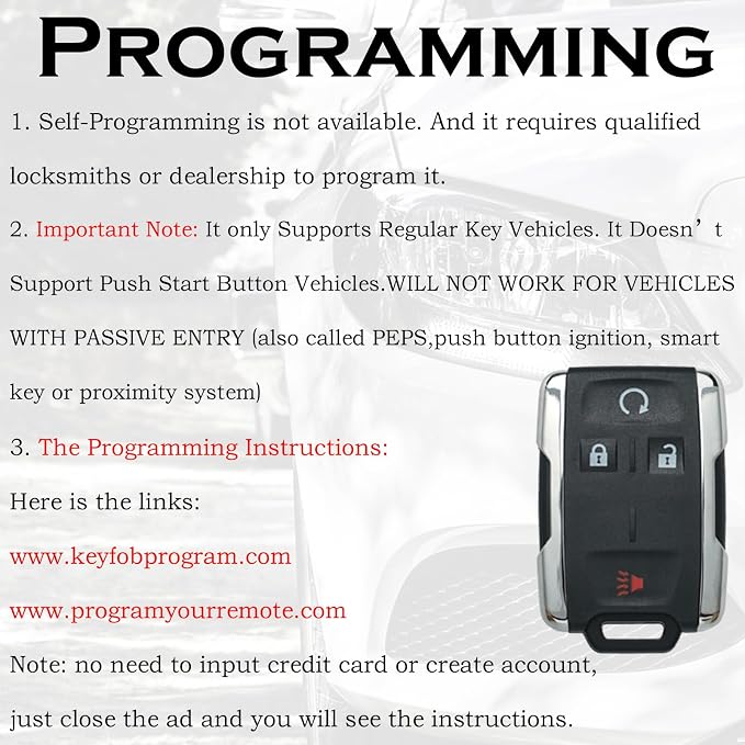 SUPALAND Keyless Entry Remote Control Key Fob Replacement Fits - Image 4