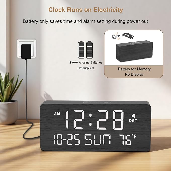 DreamSky Wooden Digital Alarm Clocks - Image 3