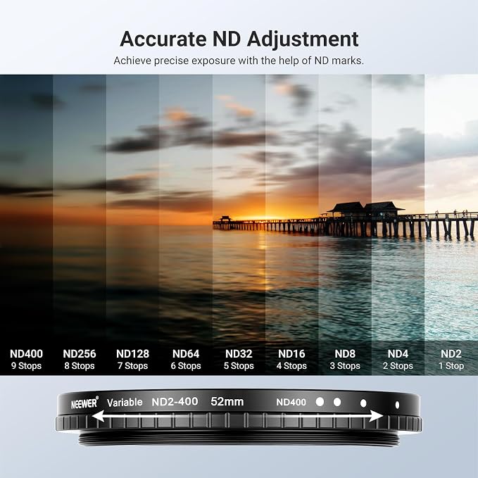 NEEWER 52mm Variable ND + CPL + UV Filter Kit - Image 4
