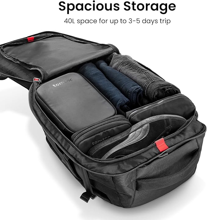 tomtoc Travel Backpack 40L, TSA Friendly Flight Approved Carry-on Luggage Hand - Image 2