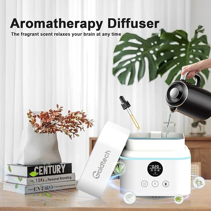 Humidifier and Air Purifier in One for Bedroom Up to 200Ft²,H13 True HEPA Filter Desk Air Purifiers with 500ML Water Tank,LED Light,Small Air Purifier and Humidifier Combo for Bedroom,Office - Image 6