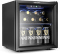 EUHOMY 12 Bottle 48 Can Mini Fridge Cooler, 1.3 Cu.Ft Beverage Refrigerator Glass Door for Beer Soda Wines,Small Refrigerator with Adjustable Shelves and LED Light for Office, Home, Dorm, Bar by EUHOMY