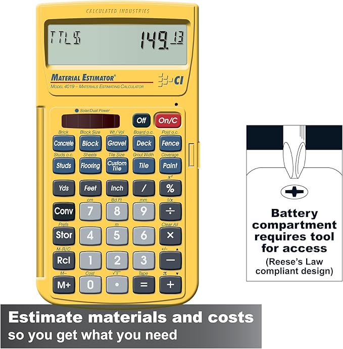 Calculated Industries 4019 Material Estimator Calculator | Finds Project - Image 2