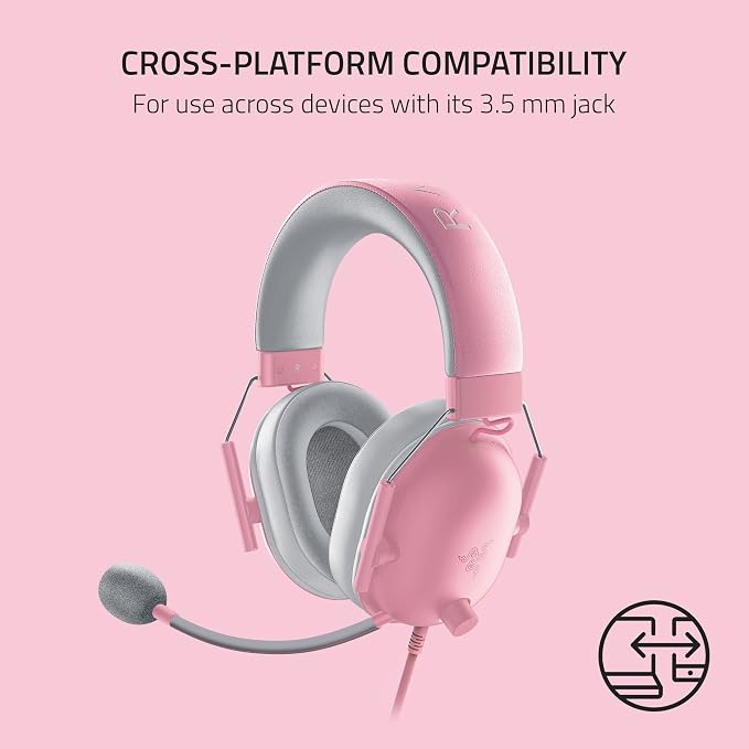 Razer BlackShark V2 X Gaming Headset, 50mm Drivers, Quartz Pink - Image 8