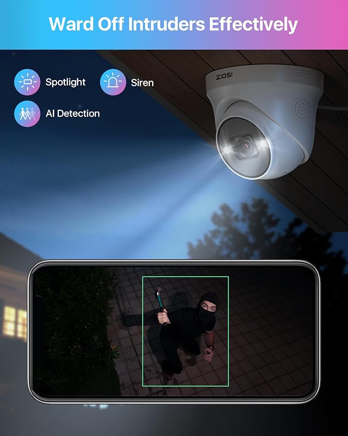 ZOSI 16CH 4K PoE Security Camera System, Person Vehicle Detection, 2 Way Audio - Image 4
