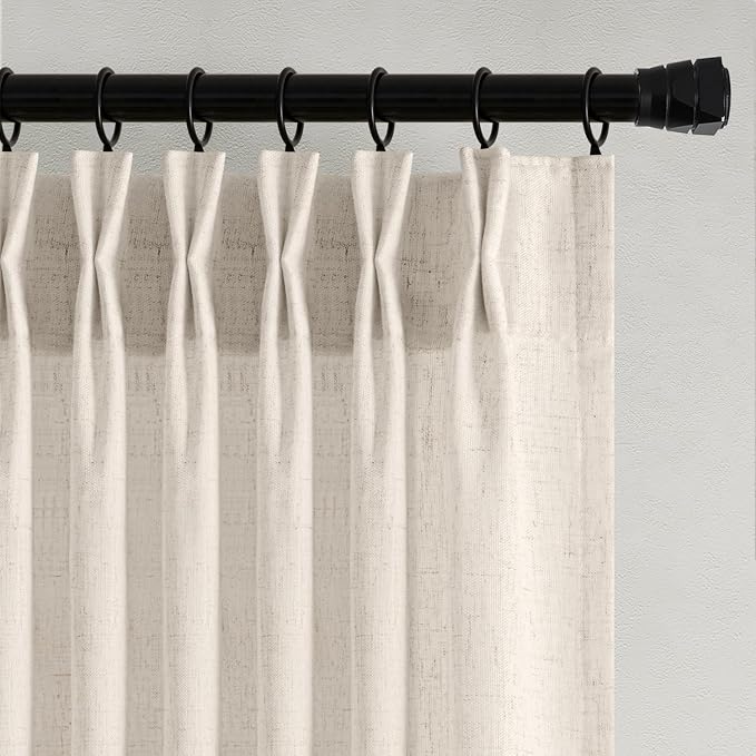 Memory Trained Pinch Pleated Curtains 90 Inches Long, Viral Linen Pinch Pleat - Image 9