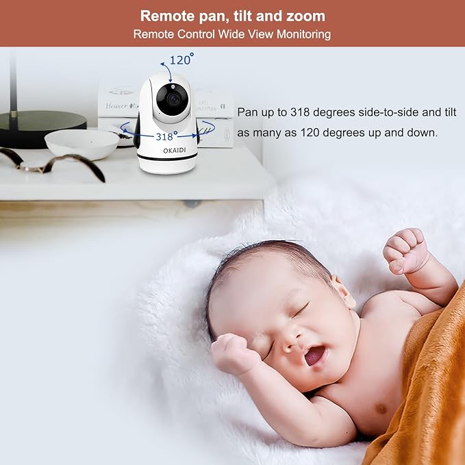 OKAIDI Video Baby Monitor with Camera and Audio, 30H Battery and 1000ft Range - Image 5