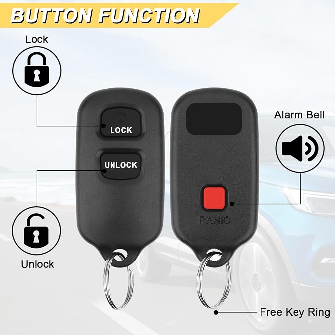 Vurkcy Key Fob Replacement for 2001-06 Toyota Highlander/ 00-06 Celica Echo/ - Image 3