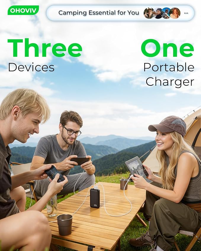 OHOVIV Portable Charger 50000mAh Power Bank - 22.5W Fast Charging External Battery Pack,USB-C Portable Phone Charger for iPhone 17/16/15/14/13 Pro Android Samsung, for Travel Camping Essential - Image 6