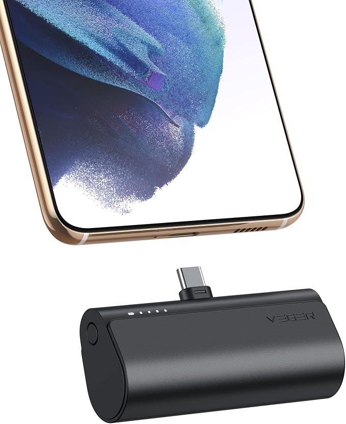 VEGER Portable Charger, USB C Power Bank, 5000mAh Mini Battery Pack Fast Charging 20W Small Charging Bank for iPhone 16/16 Pro/16 Pro Max/15, Samsung Galaxy S25, S24, S23, Note 20, Pixel, Moto, LG by VEGER