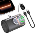 RORRY PalmGo Portable Charger, 10000mAh PD 22.5W Fast Charging Mini Power Bank with Built-in USB C Connector, 3-in-1 Battery Pack for iPhone 17/16/15 Pro/Max, Apple Watch Ultra/11/10/SE, iPad, Black by RORRY