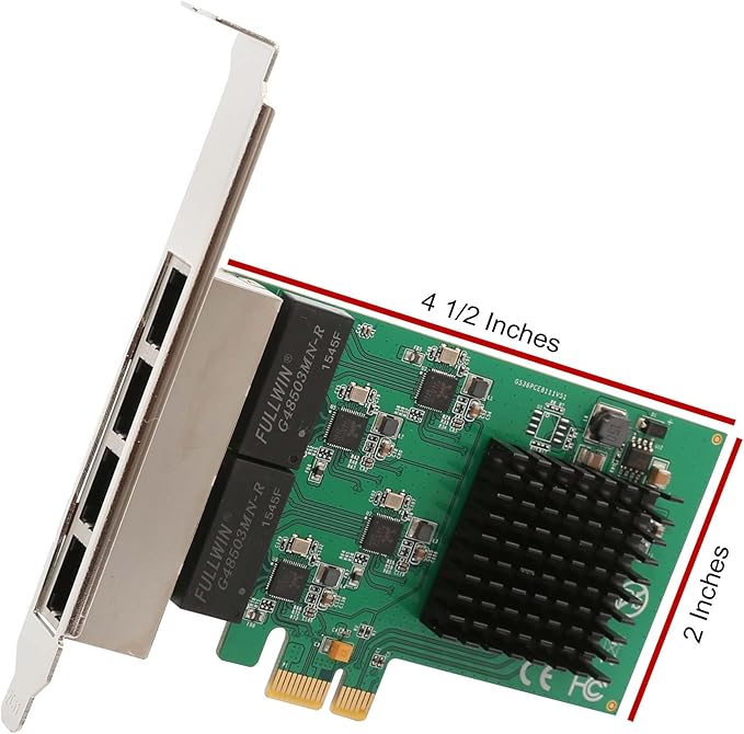 4 Port Quad Gigabit Ethernet PCI Express 2.1 PCI-E x1 Network Interface Card - Image 2