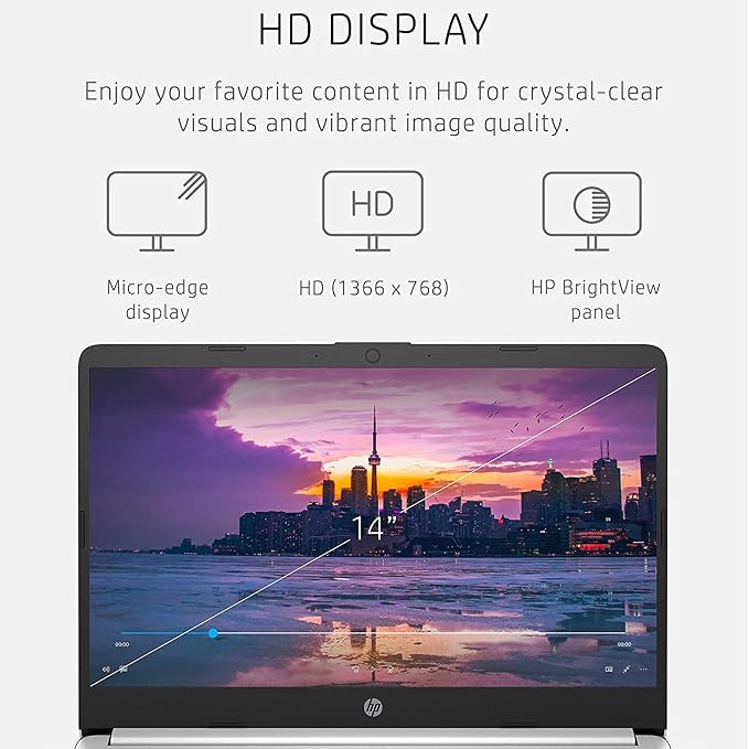 HP Latest Stream 14" HD Laptop, Intel Celeron Processor, 4GB Memory, 64GB eMMC Storage, Fast Charge, HDMI, Up to 11 Hours Long Battery Life, Office 365 1-Year, Win 11 S, Microfiber Bundle, White - Image 5