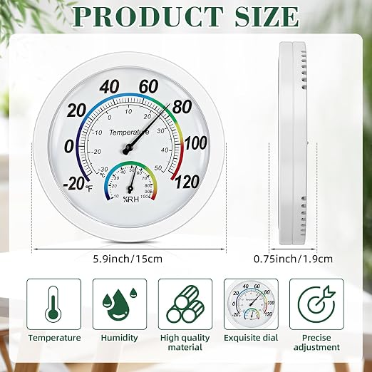 Weewooday 3 Pcs Indoor Outdoor Thermometer 2 in 1 Mini Home Temperature - Image 2
