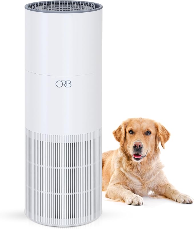 ORB 2-in-1 Air Purifier & Humidifier Combo for Bedroom – HEPA Filter, Quiet, Auto Mode, No Mist, Removes Dust Smoke Odors Pet Dander, Top Fill, Covers 500 Sq Ft by Unknown