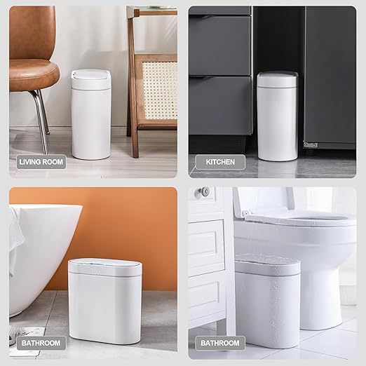 ELPHECO 2 Pack Bathroom Motion Sensor Trash can 2.5 Gallon + 2 Gallon Automatic - Image 5