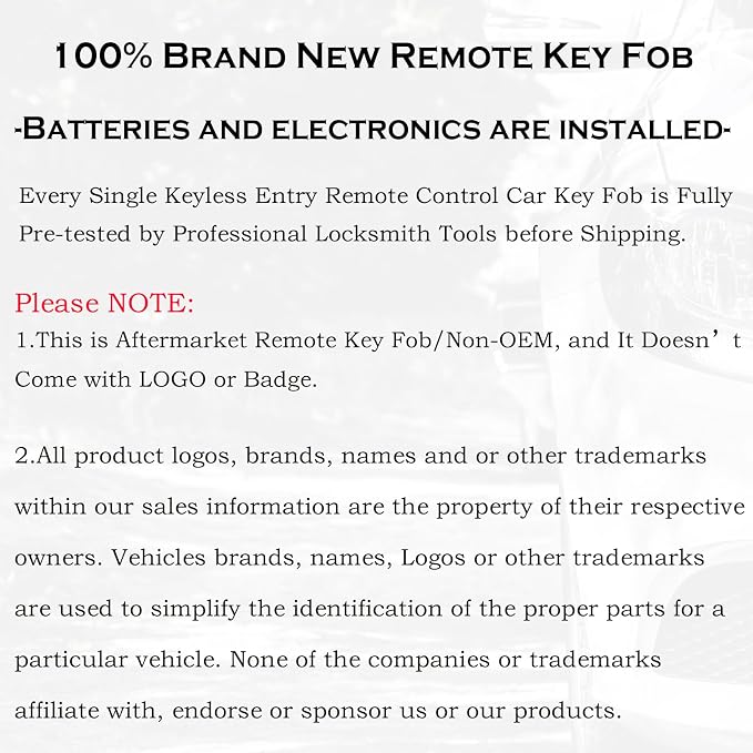 SUPALAND Key Fob FOBIK Keyless Remote Replacement Fits - Image 5